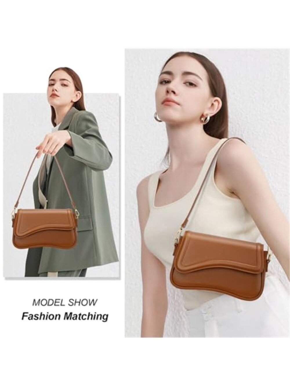 Small Hobo Shoulder Bag for Women | Cute Mini Vegan Leather Clutch Purse - Picture 2 of 7